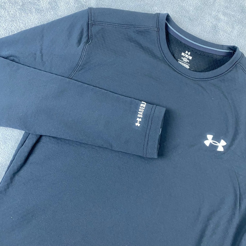 Under Armour Mens Medium Base 3.0 Long Sleeve Shirt Black ColdGear 6005297